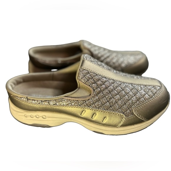 EASY SPIRIT Gold Removable Insole Arch Support Quilted Slip On Mules 8M NWOB - Picture 5 of 9